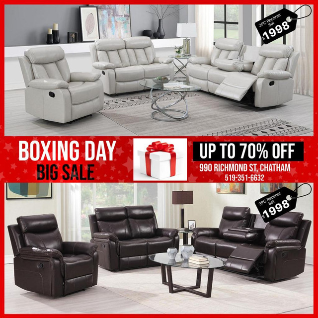 Leather Recliner Set on Sale! Sale Upto 70% in Chairs & Recliners in Kitchener Area - Image 2