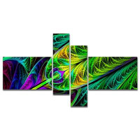Made in Canada - East Urban Home 'Green Stained Glass Texture' Graphic Art Print Multi-Piece Image on Canvas