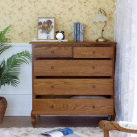 Eden Rim 41.73" Walnut colour Standard Solid + Manufactured Wood Dressers & Chests