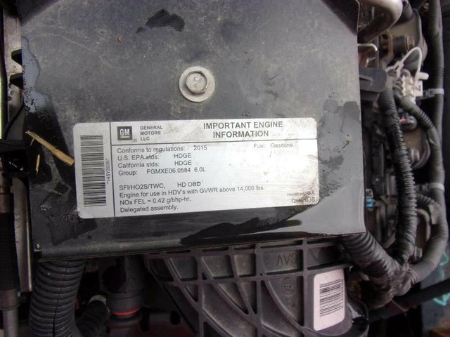 GM/Chev (HD) 6.0L Engine for a 2015 Isuzu NPR in Engine & Engine Parts