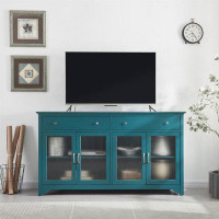 Red Barrel Studio 66" TV Console, Storage Buffet Cabinet, Sideboard With Glass Door And Adjustable Shelves, Console Tabl
