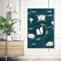 Oliver Gal "Chipmunk In The Plants", Baby Squirrel In A Floral Garden French Country Pink Canvas Wall Art Print For Livi