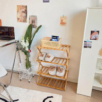 Rebrilliant Free Folding Shoe Rack Simple Multi-Storey Shelving In Student Dormitory Shoe Cabinet"
