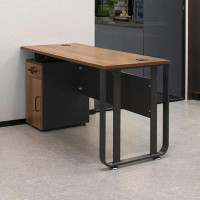 Fit and Touch 55.12" Nut-Brown Rectangular Solid Wood desks