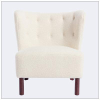Wildon Home® Upholstered Armless Chair Lambskin Sherpa