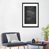 17 Stories Soccer Table Charcoal Patent Blueprint Graphic Art on Wrapped Canvas