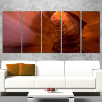 Design Art Antelope Canyon Crack 5 Piece Wall Art on Wrapped Canvas Set