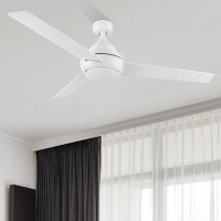 Wrought Studio The 52 In. Integrated LED Indoor White DC Motor Ceiling Fan With Light Kit And Remote Control Included