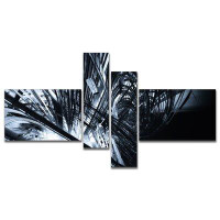 East Urban Home '3D Abstract Art Black White' Photographic Print Multi-Piece Image on Canvas