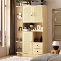 Bay Isle Home™ Rustic Style Wardrobe With Strong Storsge