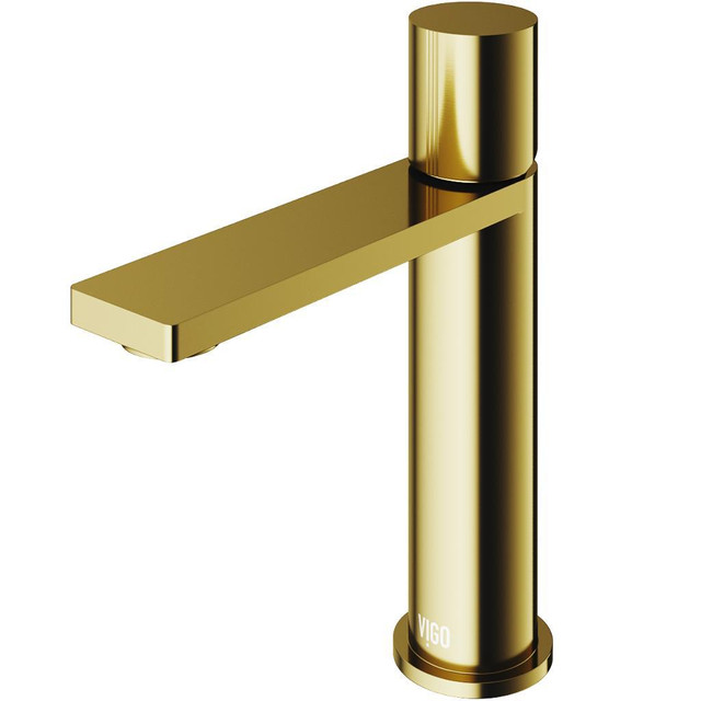 VIGO Halsey Single Hole Bathroom Faucet - 4 Finishes  Optional Deck Plate WaterSense certified in Plumbing, Sinks, Toilets & Showers - Image 3