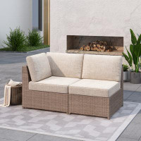 Latitude Run® Amberson Fully Assembled 56'' Wide Outdoor Wicker Patio Sofa with Cushions