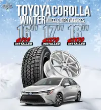 Toyota Corolla Winter Tire Packages/ Installed/ Pre-Mounted/ Free New Lug Nuts