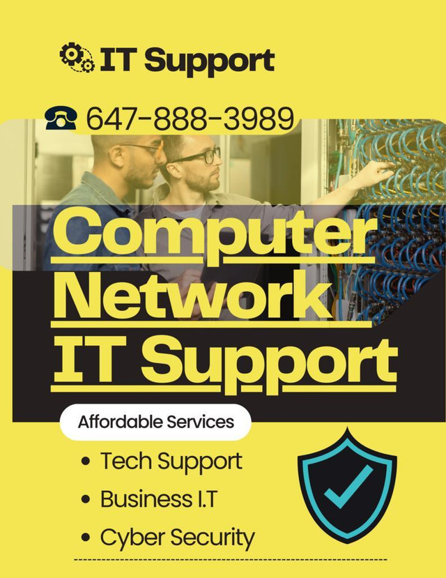 Computer Network IT support Affordable Business IT Sloutions in Services (Training & Repair) in Mississauga / Peel Region
