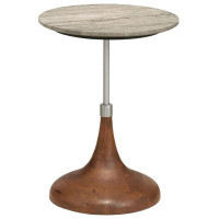 Millwood Pines Burkni Round Marble Top Side Table