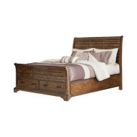 Winston Porter Telvin Solid Wood Low Profile Storage Sleigh Bed