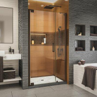 DreamLine Elegance-LS 44" W x 72" H Pivot Frameless Shower Door with ClearMax™ Technology