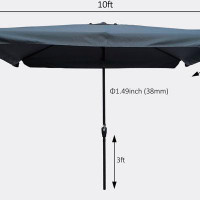 Dovecove Rectangular Patio Outdoor Market Table Umbrellas with Crank and Push Button Tilt 31B138FFA687409A90BAA0DC4B2F07