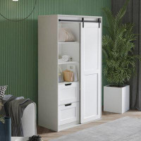 Gracie Oaks 71-Inch High Wardrobe And Cabinet Clothes Locker