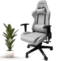 MotionGrey Enforcer - Office Gaming Chair, Ergonomic, High Back, Fabric with Height Adjustment, Headrest - Grey