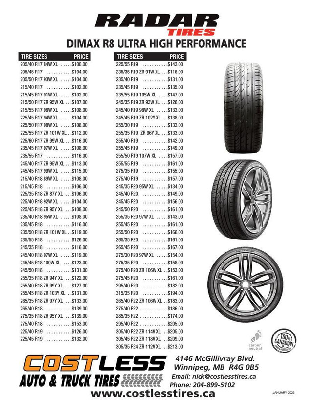215/60R16 Radar Pro Tour Tires in Tires & Rims in Saskatchewan - Image 4