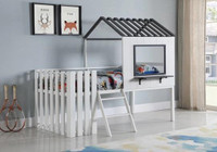 Coaster Furniture - Belton House-Designed Twin Loft Bed White And Gunmetal
