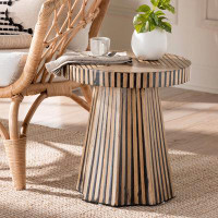 Dakota Fields Cheslea Natural Rayon from Bamboo Floor Shelf End Table