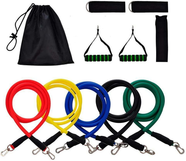 NEW 11 PCS RESISTANT BAND SET WORKOUT EXERCISE AMEBS in Exercise Equipment in Regina