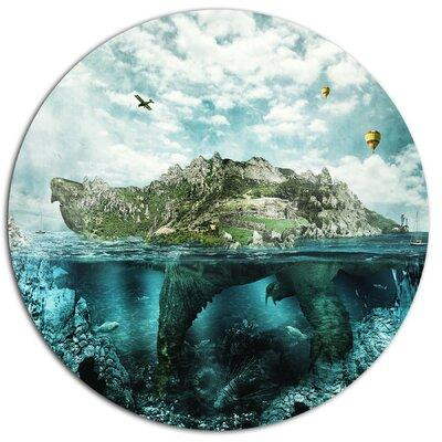 Design Art 'Island-Like Fantasy Turtle' Graphic Art Print on Metal in Arts & Collectibles