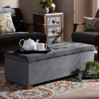 Everly Quinn Upholstered Flip Top Storage Bench