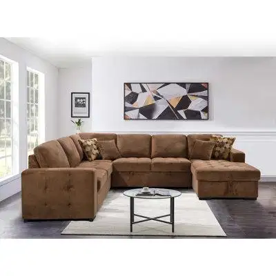 Hokku Designs 123" Oversized Sectional Sofa With Storage Chaise