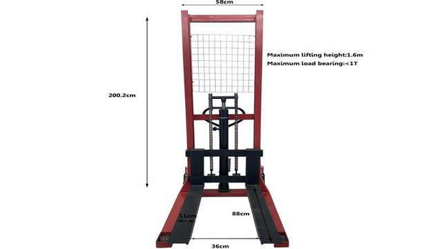 .Manual Walkie Pallet Stacker Hydraulic Stacker Forklift 2200 lbs Capacity 63inch Lift Height for Pallet Lifting#153162 in Other Business & Industrial in Toronto (GTA) - Image 2