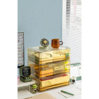 Orren Ellis Multi-Layer Stackable Desktop Storage Box, File Drawer Organizer