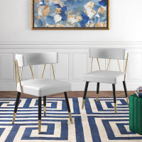 Willa Arlo™ Interiors Kalyn Upholstered Side Chair in White/Gold