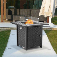 Latitude Run® Latitude Run® Outdoor Fire Pit Table With Wind Glass