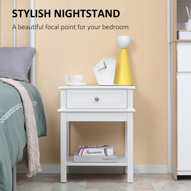 Nightstand 19''x15.75''x23.5'' White in Beds & Mattresses - Image 4