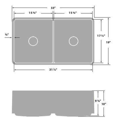 VOGRANITE Apron Front Undermount Kitchen Sink (50/50) - 33x19 x 9 - Available in 5 colors  Kaltenbach GS in Plumbing, Sinks, Toilets & Showers - Image 4