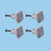 The Renovators Supply Inc. Square Grid Iron Cabinet Knob Pewter Finish Pack of 4
