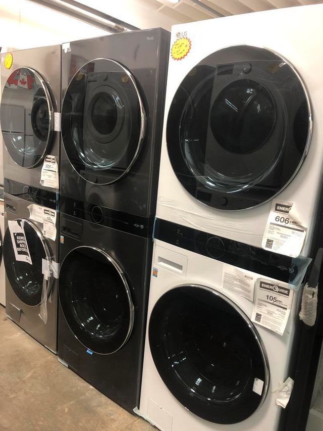 LG TOWERS. NEW UNBOXED AND SCRANTCH AND DENT. ONE YEAR FULL WARRANTY in Washers & Dryers in Edmonton Area - Image 2