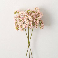 Primrue 19.25" Artificial Pink Rice Flower Berry Bush