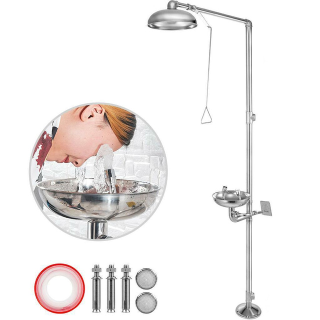 Emergency Eyewash Eye Wash Safety Combination Emergency Shower Stainless Steel - FREE SHIPPING in Other Business & Industrial