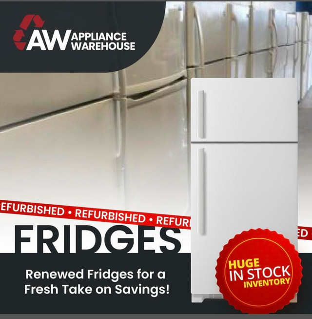 HUGE SELECTION OF REFURBISHED 18 CU FRIDGES!!!! ALL MAKES AND MODELS!!! ONE YEAR FULL WARRANTY!!! in Refrigerators in Edmonton