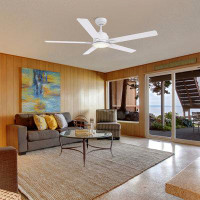Latitude Run® 5 - Blade LED Smart Standard Ceiling Fan with Remote and Light Kit Included
