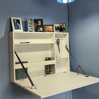 Ebern Designs Arlynda 36" Wall Mounted Folding Desk Stowable Foldable Table Workspace