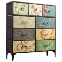 Winston Porter Retro Floral Painted Dresser - Large Capacity Storage For Bedroom Organization