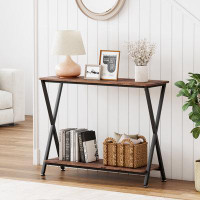 17 Stories Console Table, Sofa Tables Narrow Entryway Table With Shelf And Metal Frame