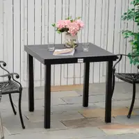 Garden Dining Table 30.7" x 30.7" x 29.1" Black