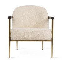 sohoConcept Loomy Lounge Armchair In Off White Boucle Fabric