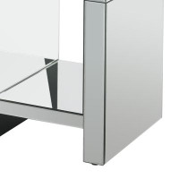 Mercer41 End Table, Mirrored & Faux Diamonds