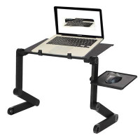 Inbox Zero Adjustable Laptop Stand Lap Desk For Bed Couch With Mouse Pad Ergonomic Height Angle Tilt Aluminum Desktop Ri